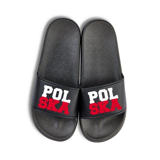 Youth Designz Polska Unisex Badelatschen Flip Flops Badeschuh mit lustigen Logo für Damen und Herren