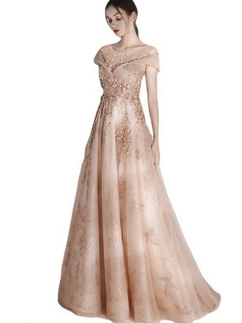 ZWY Abendkleid Abendkleid Bankett-Abendkleid für Damen mit V-Ausschnitt (1-tlg) Damen Partykleid Bankett Kleid Hochzeitskleid Spitzenkleid