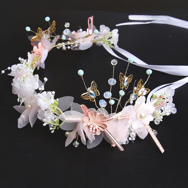 ZWY Diadem Blumen-Haarschmuck, Blumengirlanden-Stirnbänder (1-tlg., Haarschmuck rosa, eleganter Haarschmuck passend für Damen), Brauthaarschmuck, Blumenhaarnadeln, Hochzeitskopfschmuck