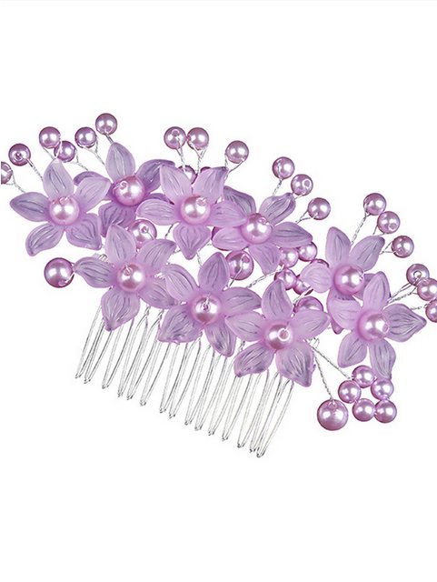 ZWY Diadem Blumen-Haarschmuck, Perlenstirnbänder, lila Haarschmuck (1-tlg., Haarschmuck weiß, eleganter Haarschmuck passend für Damen), Haarranke Mosaik Kopfschmuck Hochzeit Haarschmuck Braut Haarschmuck