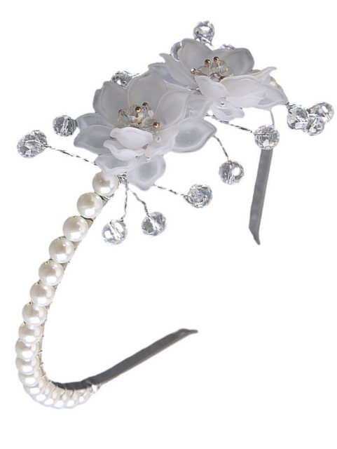 ZWY Diadem Blumen-Haarschmuck, weißes Blumen-Stirnband, Braut-Haarschmuck (1-tlg., Hochzeitsdekoration, Brautjungfern-Haarschmuck), Haarschmuck aus weißem Kristall, Haarschmuck für Kinder