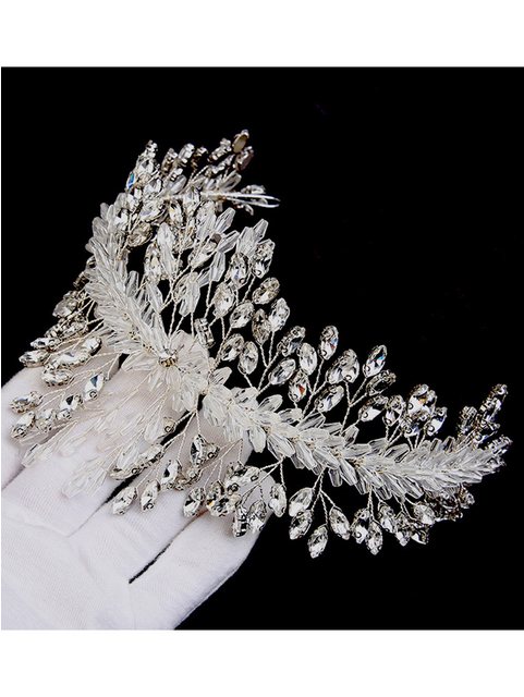 ZWY Diadem Haarschmuck mit Kristallkrone, silbernes Stirnband (1-tlg., Haarspange Haarkamm Hochzeit Braut Haarschmuck), Silberner Haarschmuck, eleganter Haarschmuck für Damen