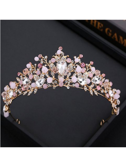 ZWY Diadem Kristallkronen-Haarschmuck, rosa Stirnband (1-tlg., Hochzeitsdekorationen, Brautjungfern-Haarschmuck), Haarschmuck rosa, eleganter Haarschmuck passend für Damen