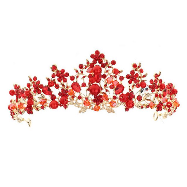 ZWY Diadem Kronen-Haarschmuck, rotes Stirnband, weißer Haarschmuck (1-tlg., Haarschmuck weiß, eleganter Haarschmuck passend für Damen), Hochzeitsdekorationen, Brautjungfern-Haarschmuck