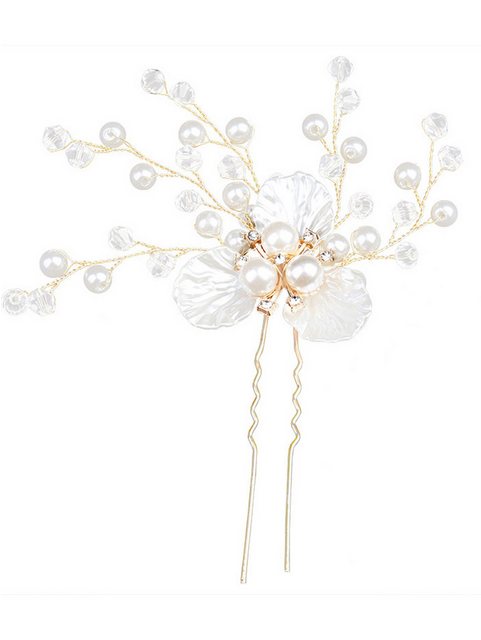 ZWY Diadem Perlenhaarnadeln, Haarschmuck für Damen, goldener Haarschmuck (1-tlg., Blumenstirnband Hochzeit Haarschmuck Braut Haarschmuck), Braut-Hochzeitsdekorationen, Brautjungfern-Haarschmuck