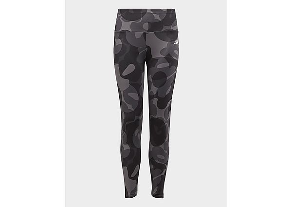 adidas Essentials AEROREADY Seasonal Print Kids High-Waist 7/8-Leggings - Damen, Black / Carbon / Grey Six / Grey Five