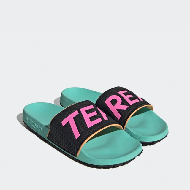 adidas Originals TERREX Adilette - Acid Mint / Screaming Pink / Orange Badesandale