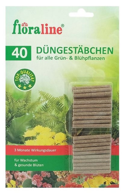 floraline Pflanzendünger Blumendünger Stäbchen 40er, Stück, 40-St., Düngestäbchen, Balkonpflanzen Langzeitwirkung Dünger Pflanzenpflege