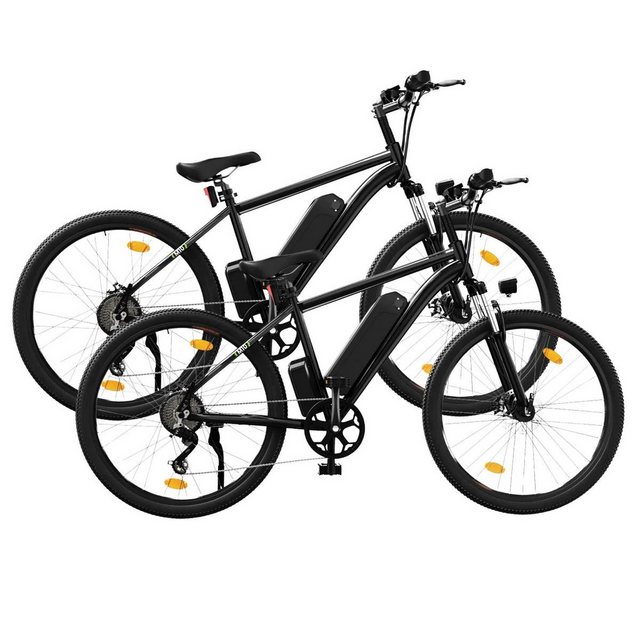 iscooter E-Bike 2 Stück 26 Zoll Elektrofahrräder mit abnehmbarem 10,4 Ah Akku, 5 Gänge, Kettenschaltung, Heckmotor, ABS Duales Bremssystem, Höchstlast 150 kg, 7-Gang Shimano Schaltung