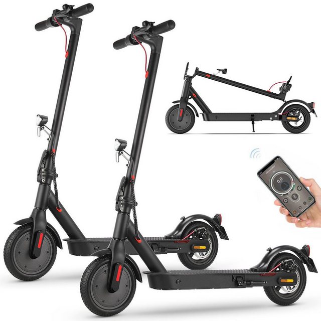 iscooter E-Scooter 2 Stück 8.5 Zoll E Scooter mit Straßenzulassung, Doppelfederung, 350,00 W, 20,00 km/h, 30 KM Reichweite, klappbar, Duales Bremssystem, Belastung bis 120kg