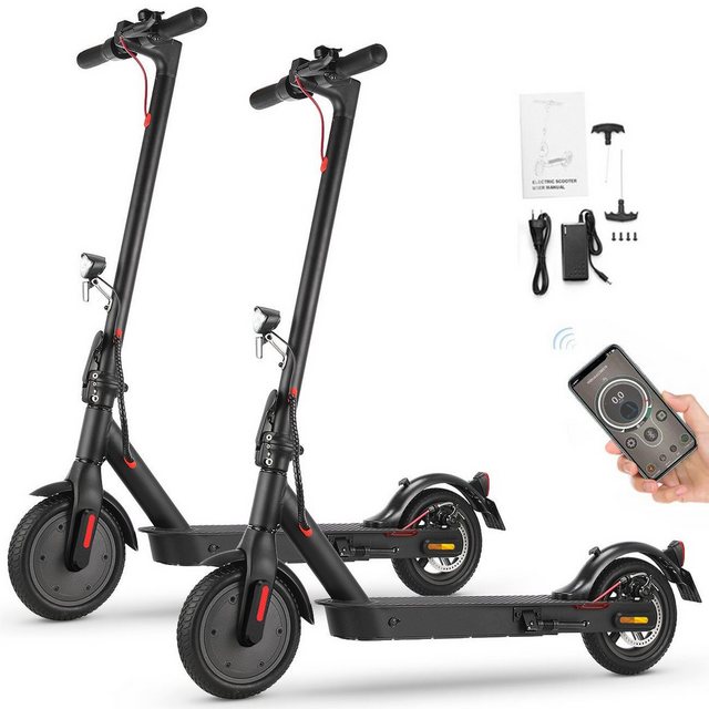 iscooter E-Scooter 8.5 Zoll E Scooter mit Straßenzulassung, Doppelfederung, 350,00 W, 20,00 km/h, 30 KM Reichweite, klappbar, Duales Bremssystem, Belastung bis 120kg