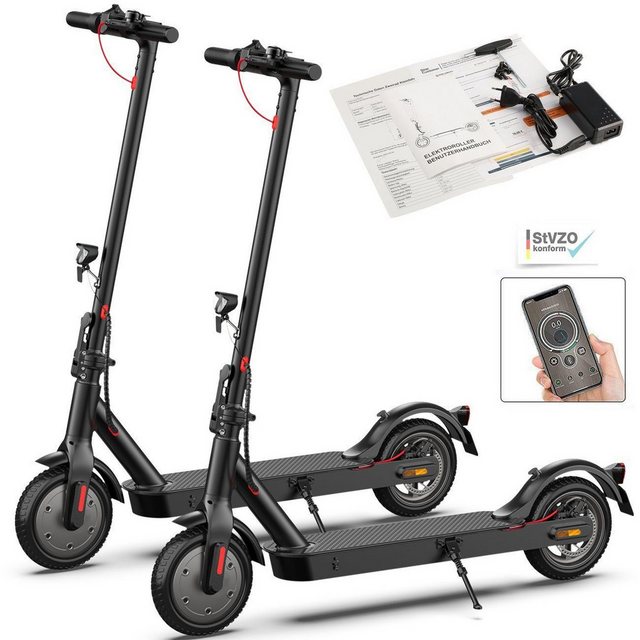 iscooter E-Scooter Scooter mit Straßenzulassung, 8,5 Zoll Wabenreifen, Doppelfederung, 350,00 W, 20,00 km/h, 30 KM Reichweite, klappbar, Duales Bremssystem, Belastung bis 120kg