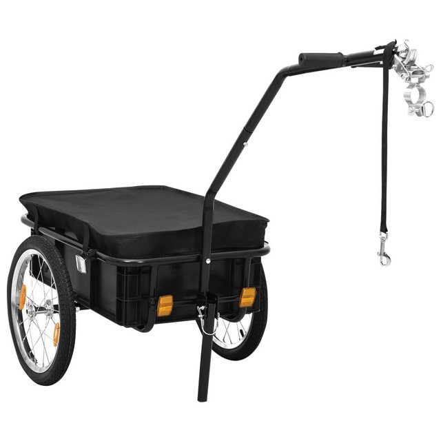 vidaXL Fahrradkinderanhänger Fahrradanhänger/Handwagen 155 x 61 x 83 cm Stahl Schwarz