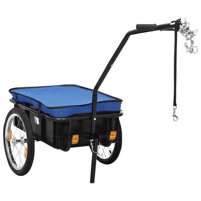 vidaXL Fahrradlastenanhänger Fahrradanhänger/Handwagen 155 x 61 x 83 cm Stahl Blau