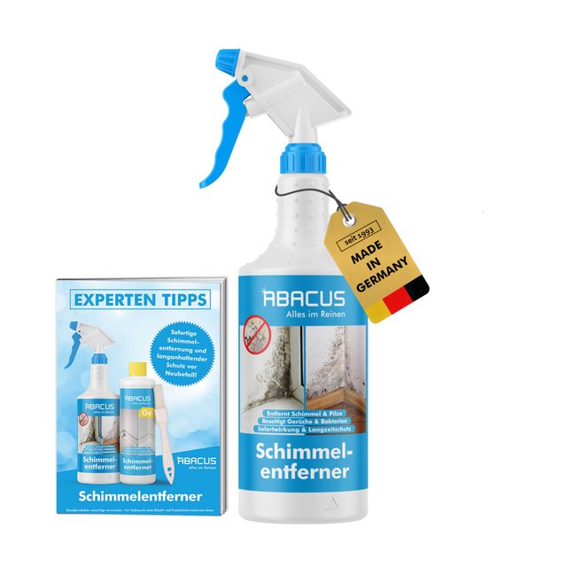 ABACUS Anti-Schimmel-Spray, Schimmelex für Wand und Bad, Anti-Schimmel Schimmelentferner (inkl. Experten Tipps, [1-St. 1x750ml Sofortwirkung mit Langzeiteffekt)