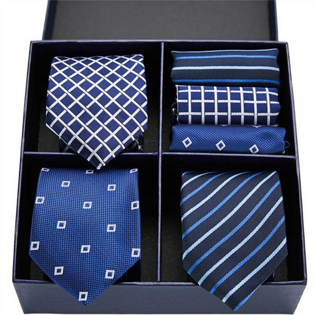 BOTERS Krawatte Herrenmode Business-Krawatten-Set, quadratische Krawatten-Geschenkbox