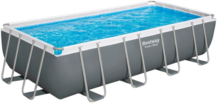 Bestway Framepool "Power Steel™", (Komplett-Set), 6-tlg. Frame Pool mit Filterpumpe 549x274x122 cm, grau