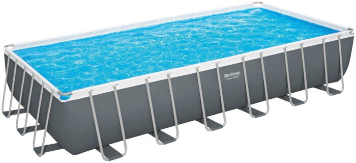 Bestway Framepool "Power Steel™", (Komplett-Set), 6-tlg. Frame Pool mit Filterpumpe 732x366x132 cm, grau