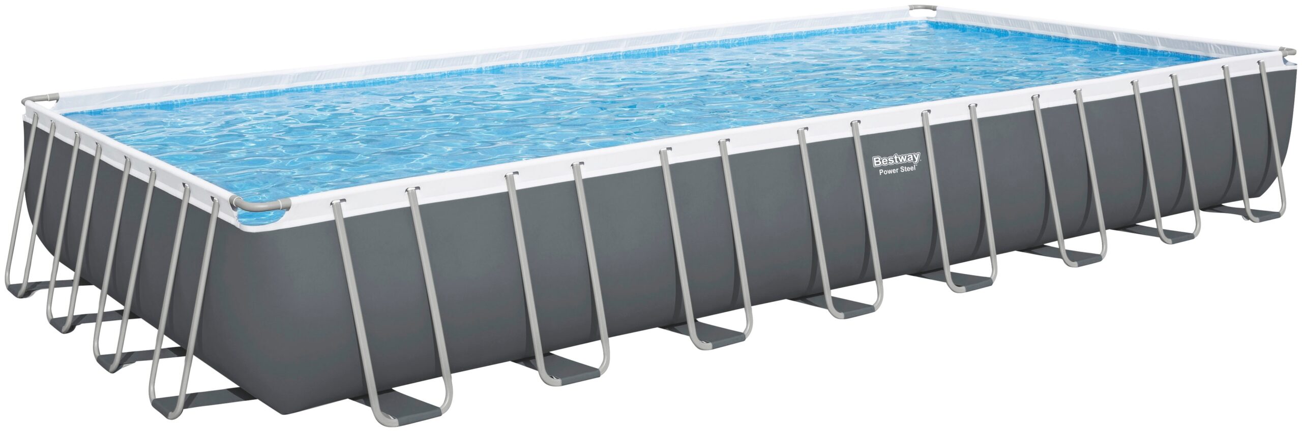 Bestway Framepool "Power Steel™", (Komplett-Set), Frame Pool mit Sandfilteranlage 956x488x132 cm, grau