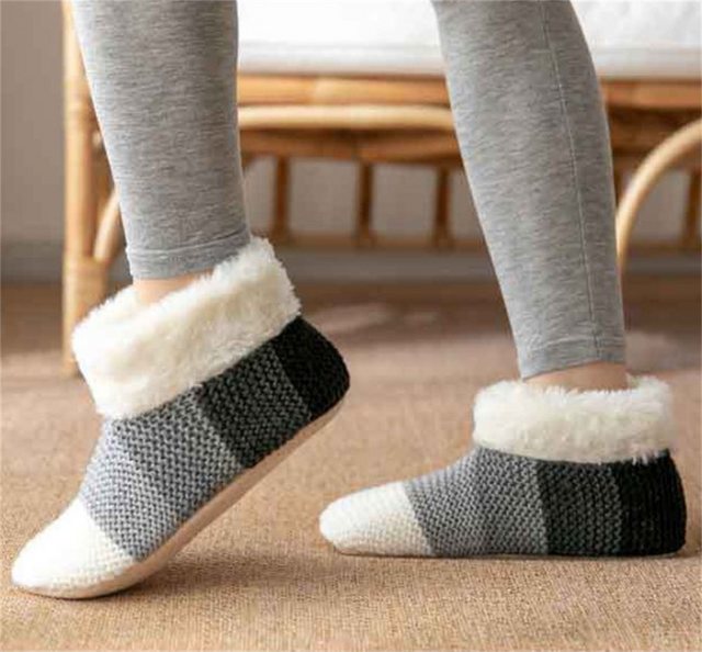 Dekorative Thermosocken Thermosocken Stoppersocken dicke Haussocken mit Antirutschsohle (1-Paar) Weihnachtsgeschenk, Winter Warme Socken