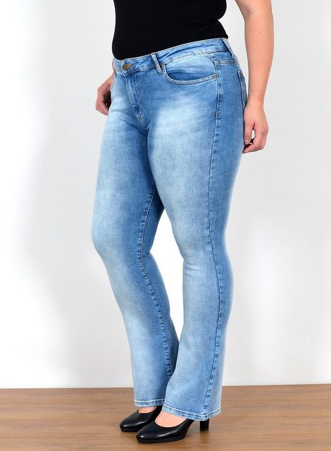 ESRA Bootcut-Jeans FB7 Damen Bootcut Jeans High Waist bis Übergröße, Damen Jeans Bootcut Hose hoher Bund weites Bein bis Plus Size, High Waist Jeans Damen Bootcut Hose hohe Leibhöhe bis Große Größe, Flared Jeans Schlag Jeanshose Schlaghose Schlagjeans Stretch, Damen Bootcut weite Jeans Hoch Bund Hose Bootcut Stretch, Bootcut Jeanshose Bootcut Jeans Bootcut Hose mit Schlag, Jeans Damen Jeans Hose Damen Hose, High Waist Jeans Damen High Waist, Damen Jeans Stretch Damen Jeans