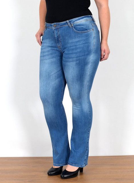 ESRA Bootcut-Jeans FB7 Damen Bootcut Jeans High Waist bis Übergröße, Damen Jeans Bootcut Hose hoher Bund weites Bein bis Plus Size, High Waist Jeans Damen Bootcut Hose hohe Leibhöhe bis Große Größe, Flared Jeans Schlag Jeanshose Schlaghose Schlagjeans Stretch, Damen Bootcut weite Jeans Hoch Bund Hose Bootcut Stretch, Bootcut Jeanshose Bootcut Jeans Bootcut Hose mit Schlag, Jeans Damen Jeans Hose Damen Hose, High Waist Jeans Damen High Waist, Damen Jeans Stretch Damen Jeans