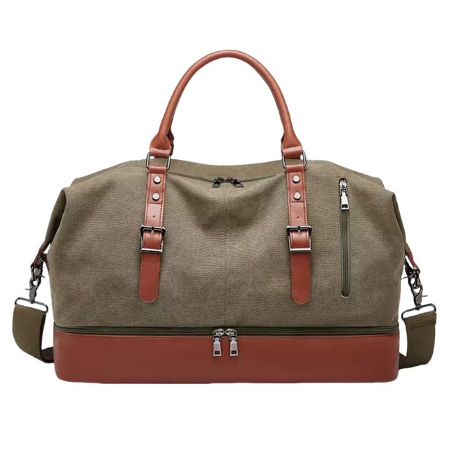 Einfach Reisetasche Reisetasche aus Leder mit Schuhfach, Vintage-Business-Rucksack (Multifunktionale Handtasche, geeignet für Reisen und Geschäftsreisen), Wasserdichte Reisetasche, extra große Reisetasche für Damen und Herren