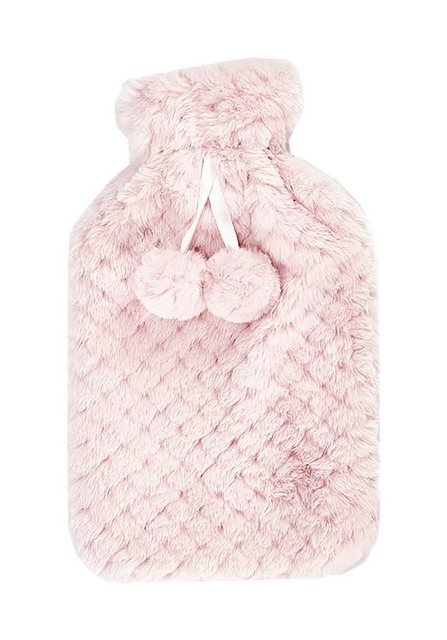 Giftdecor Wärmflasche WÄRMFLASCHE 1,8L aus Gummi mit Bezug kuschliger Bettflasche (Rosa-32), Wärme Flasche Wärmekissen Wärmetherapie Wärmflaschen