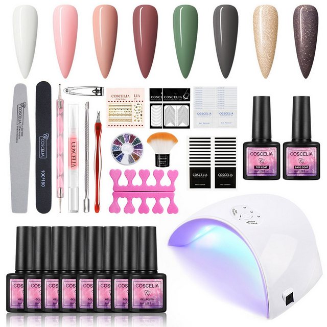 Gontence Nagellack-Set Nagellack,Maniküre-Sets,Phototherapie Nägel,Nagellampen,8 Farben