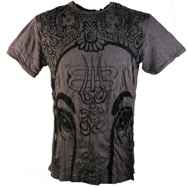 Guru-Shop T-Shirt Sure Herren T-Shirt Ganesh - coffee Goa Style, Festival, alternative Bekleidung