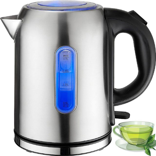 HOUROC Wasserkocher Wasserkocher, Elektrischer Wasserkocher,mit LED-Anzeige,1,7L, 2000,00 W, Abschaltautomatik und Trockenkochschutz, für Tee und Kaffee