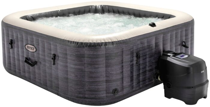 Intex Whirlpool "PureSPA", mit Filterkartusche, Dosierschwimmer, Abdeckplane, Bodenisoliermatte