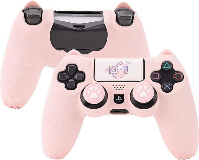 KARLE Cat Paw PS4-Controller-Haut, rutschfeste Silikon-Controller-Abdeckung Zubehör PlayStation 4 (Hautschutz, Schutzhülle für PS4-Controller, Katzenkrallen-Design, 1 St., Kompatibel mit Playstation 4 Slim/Pro Controller)