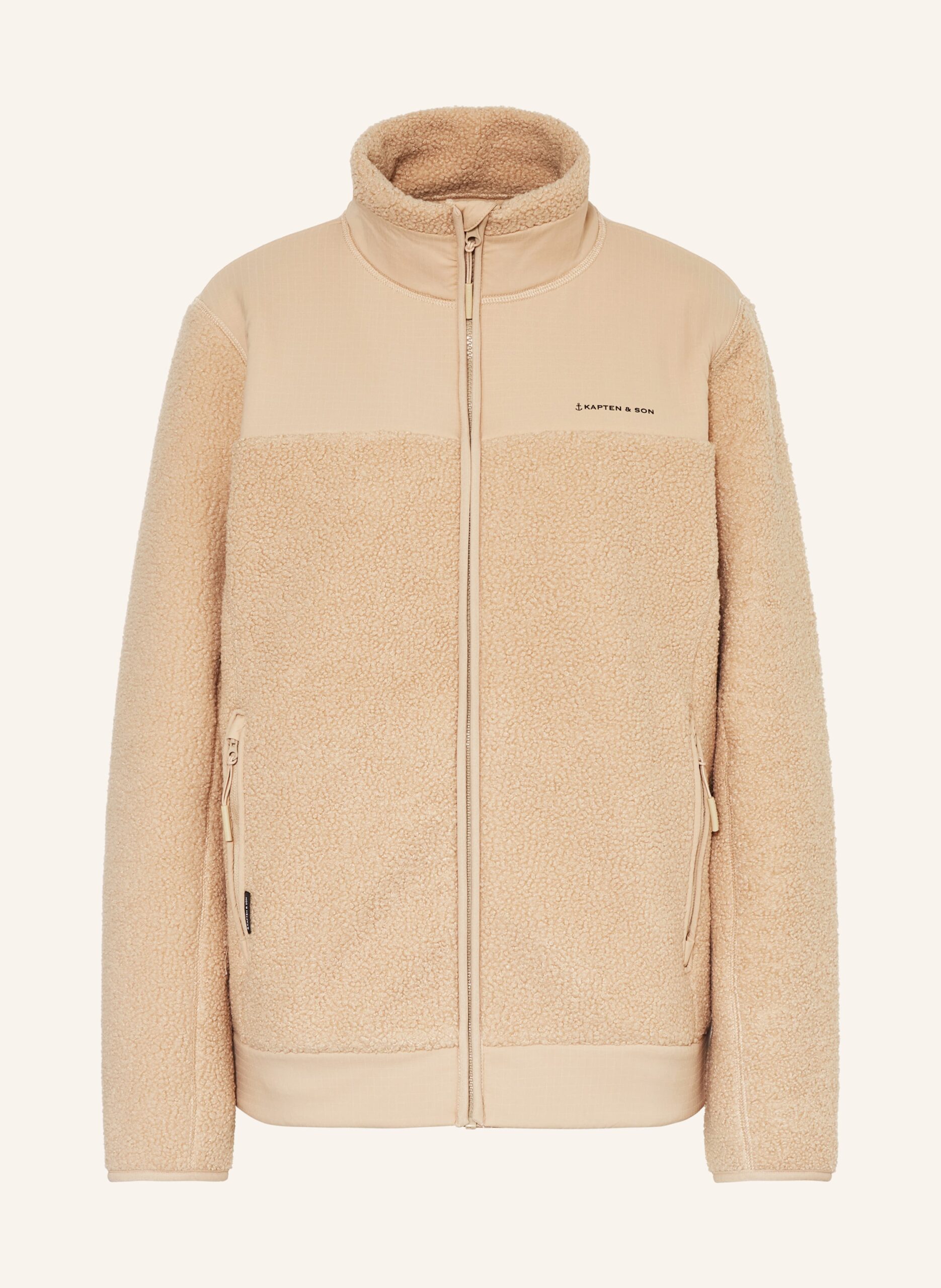 Kapten & Son Teddyfell-Jacke beige