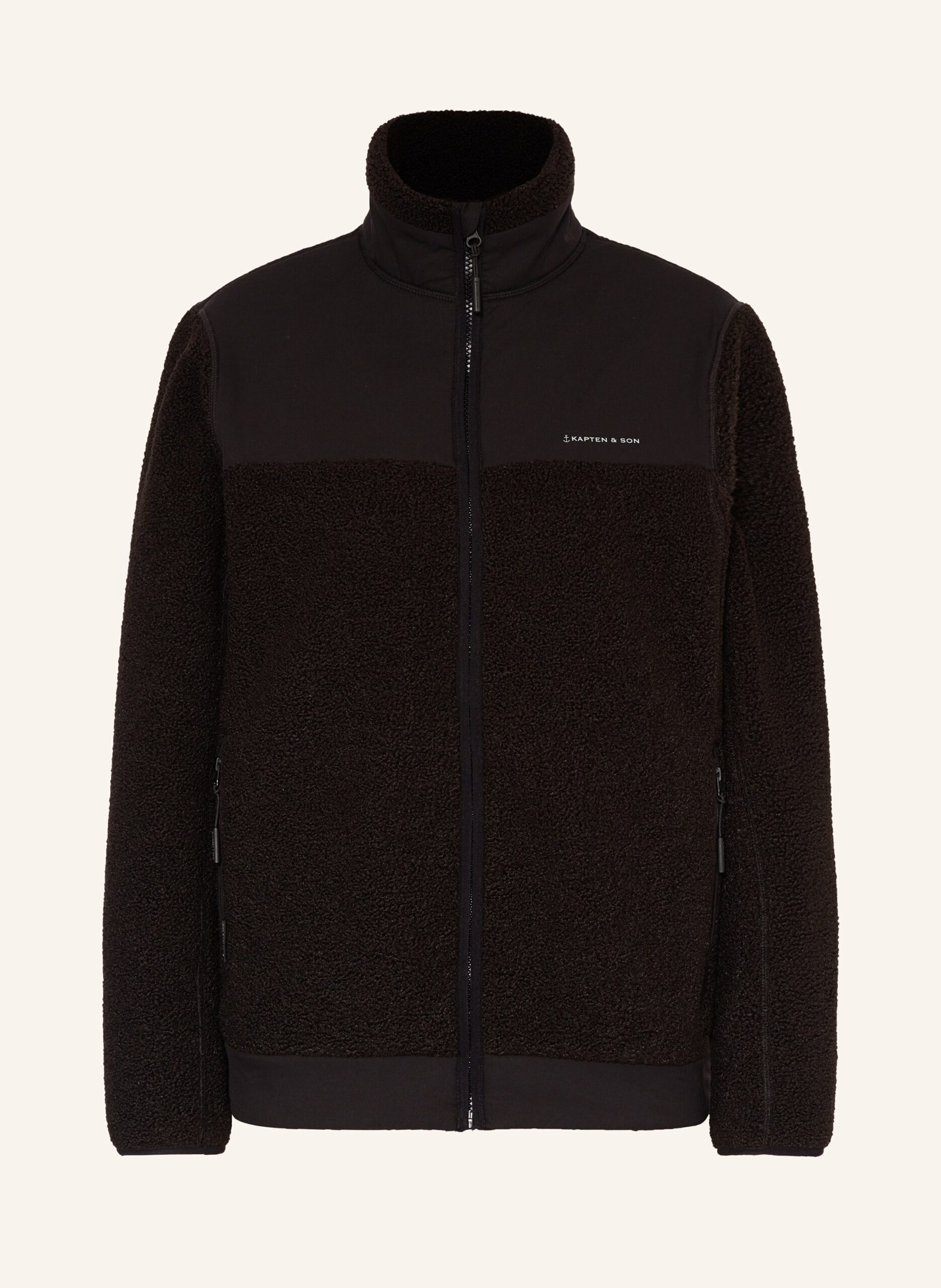 Kapten & Son Teddyfell-Jacke schwarz