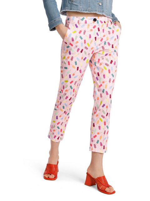 Marc Cain 7/8-Hose "Pants Pastel Icecream" Premium Damenmode Modell FRANCA mit Eis-am-Stiel-Motiv