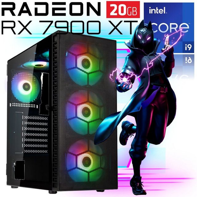 Meinpc Master i9 7900XT 20G Gaming-PC (Intel Core i9 11900K, AMD Radeon 7900 XT 20GB, 32 GB RAM, 1000 GB SSD, RGB Tower, Intel i9, AMD 7900 XT 20GB, Windows 11 Pro, Wifi, Gaming, Gamer)