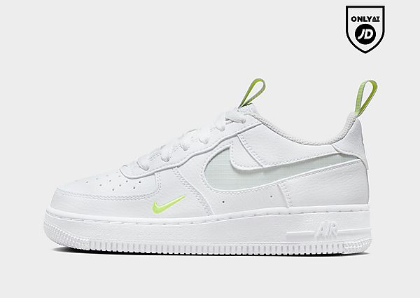 Nike Air Force 1 '07 LV8 Kinder, White/Volt/Light Silver