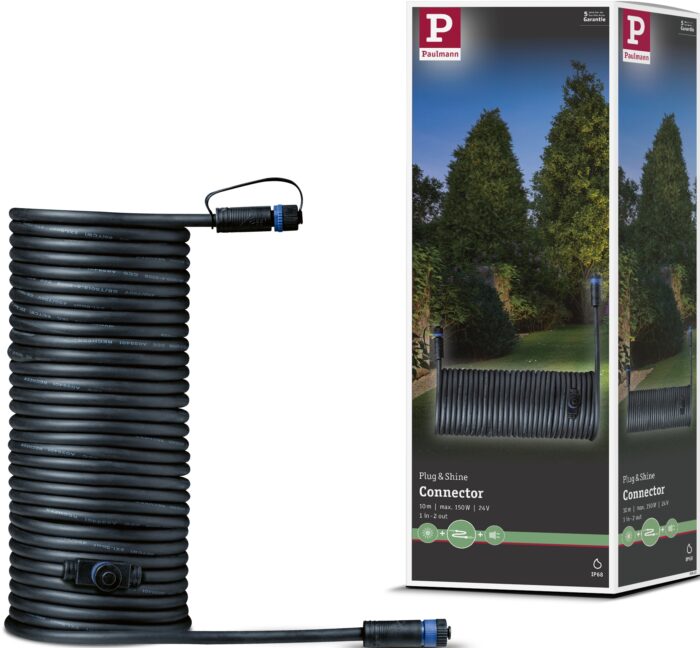 Paulmann Lampen-Verbindungskabel "Outdoor Plug&Shine 10m IP68", 1000 cm, 1 in - 2 out