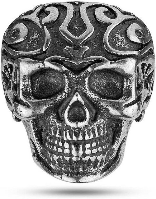 Police Fingerring Herren Ring Tribal Edge Edelstahl Totenkopf Skull Gr 64 Police