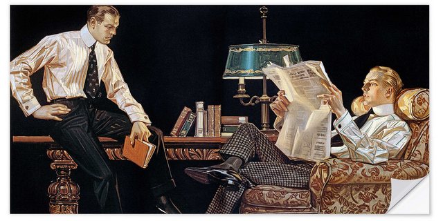 Posterlounge Wandfolie Joseph Christian Leyendecker, Herrenmode 1914, Wohnzimmer Vintage Malerei