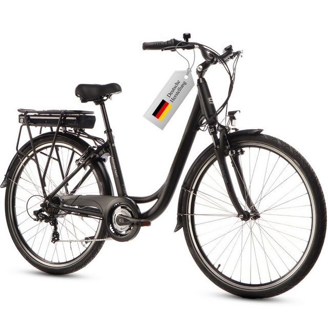 SAXXX E-Bike Advanced Sport Elektrofahrrad, Citybike, 7 Gang Shimano Tourney Schaltwerk, Kettenschaltung, Heckmotor, 480 Wh Akku, mit integriertes Rahmenschloss