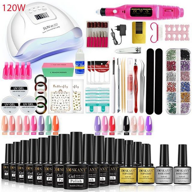 Scheiffy Nagellack-Set Nagellack,NagellackerNagelwerkzeuge,Nagellichter,Nagel-Glitzer, Nagellicht-Timer-Funktion