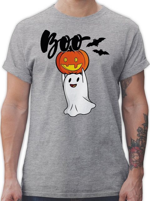 Shirtracer T-Shirt Boo Geist Kürbis Gespenst Gespenster Geister Halloween Kostüme Herren