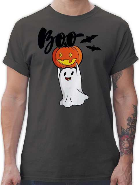 Shirtracer T-Shirt Boo Geist Kürbis Gespenst Gespenster Geister Halloween Kostüme Herren