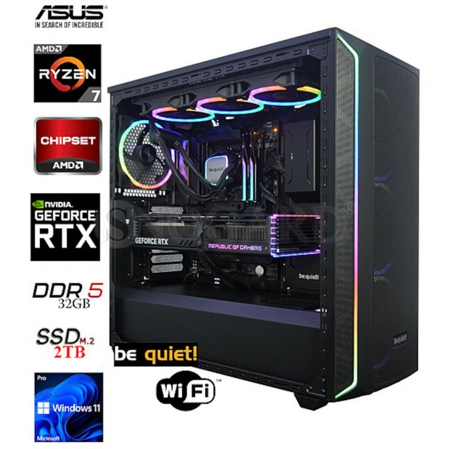 Snogard UltraGaming R7-7800X3D 32GB RTX4080S 2TB-M2 WiFi W11P Gaming-PC (AMD Ryzen 7 7800X3D, RTX 4080 Super OC, Wasserkühlung, Windows 11, DDR5, 32GB 6000MHz, PCIe 4.0 NVMe SSD, 2TB, RTX 4080 Super)