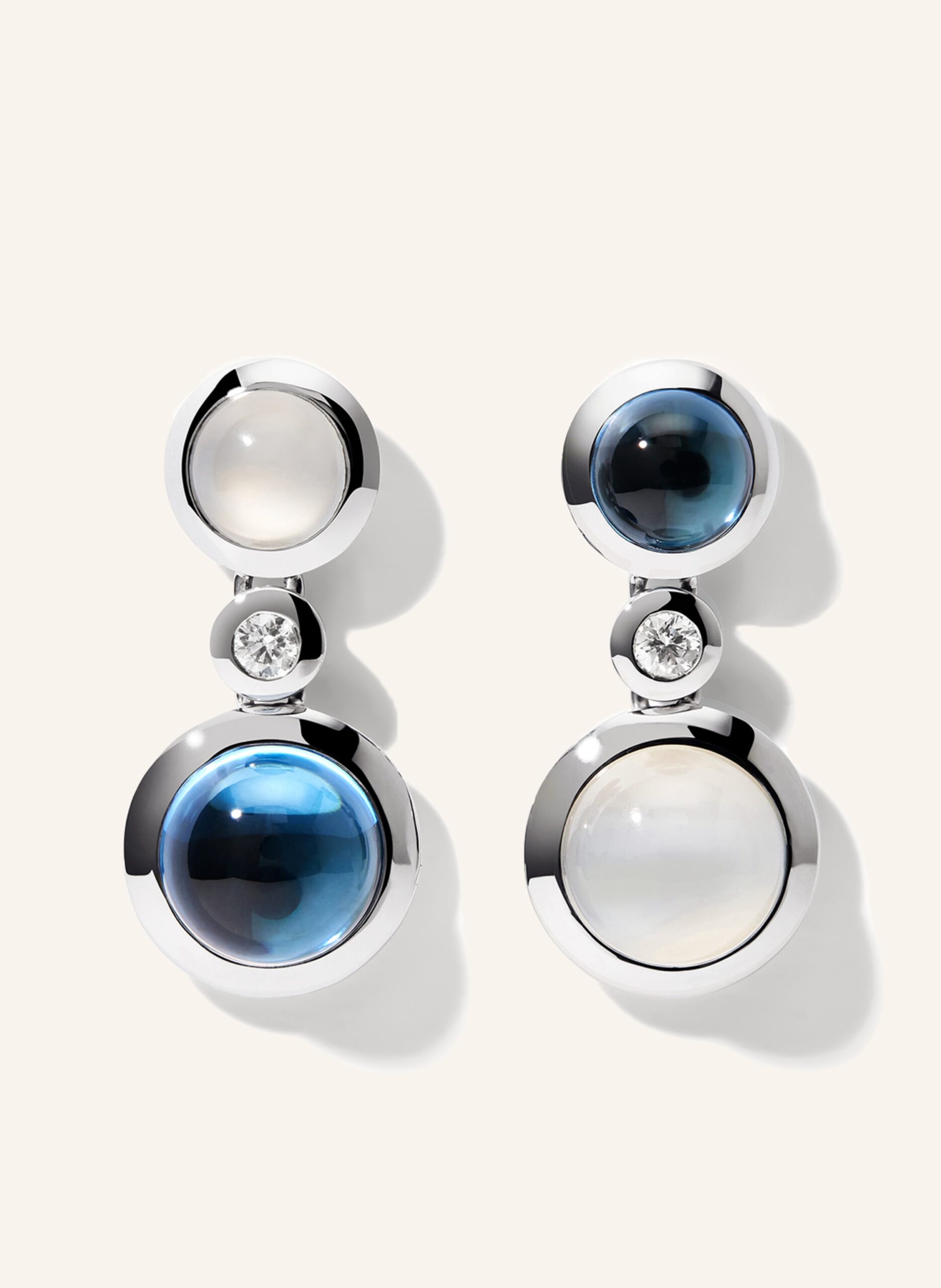 Tamara Comolli Ohrringe Ohrringe Bouton 2 Cabochons 'Ocean' / Classic Ocean silber