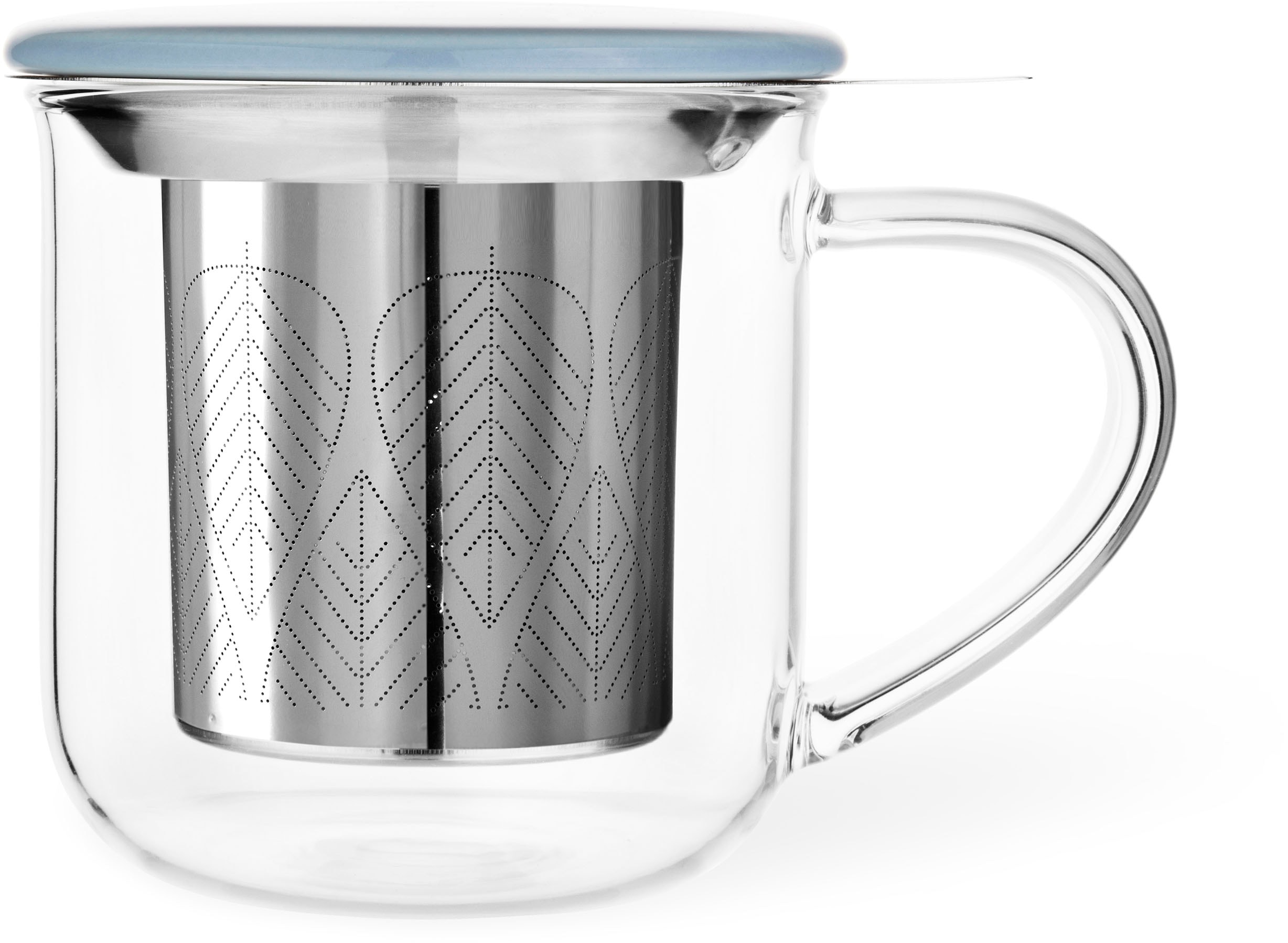 VIVA SCANDINAVIA Tasse "Eva", mit Teesieb und Deckel, Borosilikatglas, 400 ml