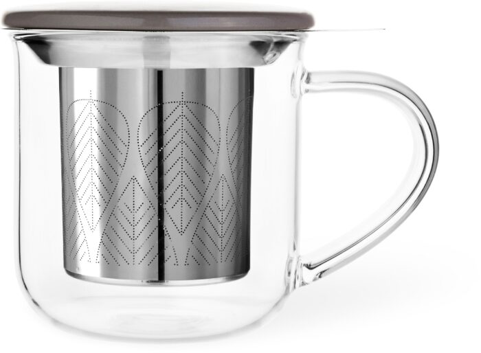 VIVA SCANDINAVIA Tasse "Eva", mit Teesieb und Deckel, Borosilikatglas, 400 ml