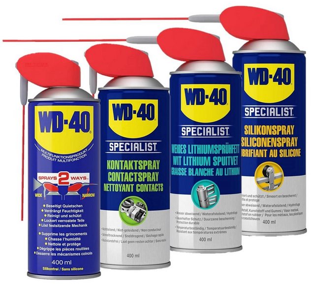 WD-40 Schmierfett 3teiliges Specialist SET & Multifunktionsprodukt, 1600 ml, (4-St)